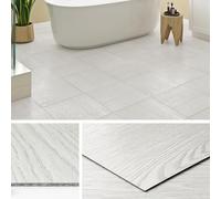 Livelynine Suelo Vinilo Autoadhesivo Madera Blanco Baldosas Adhesivas Suelo Baño Cocina 30x30 Impermeable Suelo Vinilico Autoadhesivo Blanco Vinilo Adhesivo Suelo Interior Salon Dormitorio, 4 Baldosas