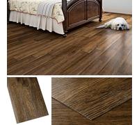 Livelynine Suelo Vinilo Autoadhesivo Madera Oscuro 90x15CM Impermeable Vinilo Adhesivo Suelo Interior Suelos Vinilico Autoadhesivo Baño Cocina Suelos Laminado Madera Marron Habitación Salon, 18 Piezas