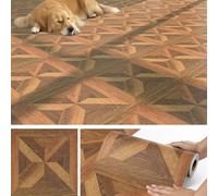 Livelynine Suelo Vinilo Autoadhesivo Rollo Imitacion Madera Oscuro Suelo Vinilico Autoadhesivo en Rollo 30x120CM Baldosas Adhesivas para Suelos de Baño Cocina Papel Adhesivo Suelos Efecto Parquet