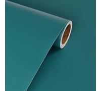 Livelynine Vinilo Adhesivo Muebles Verde Azulado Oscuro 40CMx10M Papel Pintado Autoadhesivo Pared Liso Papel Vinilo Adhesivo Muebles Cocina Mesa Escritorio Mate Papels Tapiz Autoadhesivo Pared Moderno