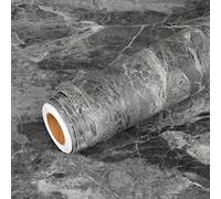 Livelynine Vinilos Para Muebles Gris Antracita 40CMX10M Vinilo Adhesivo Gris Antracita Papel Adhesivo Para Muebles Oscuro Rollo Vinilo Autoadhesivo Impermeable Vinilos Encimeras Cocina Piedra