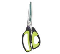 LIVINGO Tijeras Industriales de Alta Resistencia: Tijera Universal de 25,4 cm de Acero Inoxidable con Revestimiento de Titanio, Forjadas para Hogar, Jardinería, Construcción, Verde/Negro