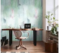 Livingwalls Anna D'Andrea Fotomural abstracto 1,59 m x 2,80 m - azul, gris, verde, rosa - papel pintado acuarela - 782071