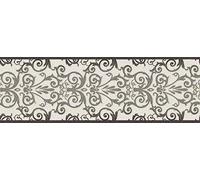 Livingwalls border-Matériau : vinyle non-tissé Matériau-Couleur : Crème/noir/argenté 1504-3899 article n °