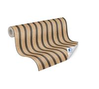 Livingwalls papel pintado DESIGNDROP no tejido preencolado efecto madera marrón/beige 10,05x0,53 m