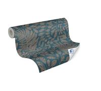 Livingwalls – Papel pintado DESIGNDROP jungla exótica azul metálico 10,05x0,53 m