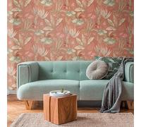 Livingwalls Famous Garden 393482 - Papel pintado no tejido, 10,05 m x 0,53 m, diseño floral, color rojo, naranja, verde y rosa