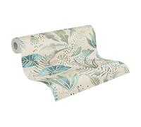 Livingwalls Famous Garden 393484 - Papel pintado no tejido, 10,05 m x 0,53 m, diseño floral, color beige y azul