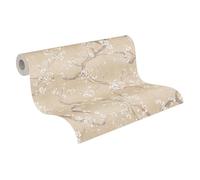 livingwalls Hot Spots papel pintado no tejido con efecto metálico en beige, crema, marrón, gris, metálico - papel pintado floral 10,05 x 0,53 m - 781992