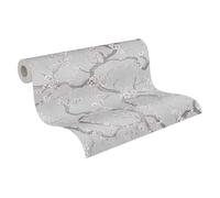 livingwalls Hot Spots papel pintado no tejido con efecto metálico en gris, rosa, negro, metálico - papel pintado floral 10,05 x 0,53 m - 781993