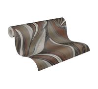 livingwalls Hot Spots papel pintado no tejido con motivo de hojas en marrón, negro, gris, metálico - papel pintado decorativo 10,05 x 0,53 m - 786553