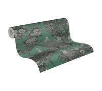 Livingwalls Michalsky 399822 - Papel pintado no tejido floral de alta calidad con animales en gris, verde y negro
