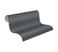 Livingwalls Papel pintado 396524 - papel pintado liso negro -unicolor de con textura textil para varias habitaciones - 10,05m x 0,53m - Fabricado en Alemania