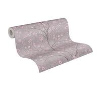 Livingwalls Papel Pintado Flores Mio - Tokio Metropolitan Stories 2 A.S. Création Papel pintado tejido no tejido 10.05 m x 0.53 m Gris Rosa Fabricado en Alemania 379122 37912-2