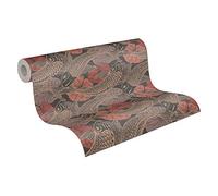 Livingwalls Papel Pintado Japones Mio - Tokio Metropolitan Stories 2 A.S. Création Papel pintado tejido no tejido 10.05 m x 0.53 m Marrón Rojo Negro Fabricado en Alemania 378595 37859-5
