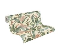 Livingwalls Papel pintado verde crema - para salón dormitorio 394361 - Papel pintado no tejido jungla - 10,05 m x 0,53 m para 5,33 m² - Fabricado en Alemania