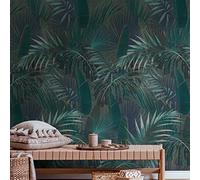 Livingwalls Travel Styles Papel pintado no tejido - Papel pintado de hoja de palma en azul y azul - Papel pintado tropical para diferentes habitaciones en 1,59 m x 2,80 m