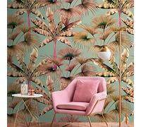 Livingwalls Travel Styles - Papel pintado no tejido tropical en azul y beige - Elegante papel pintado de pared para diferentes habitaciones en 1,59 m x 2,80 m