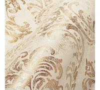 Livingwalls Travel Styles - Papel pintado para pared (10,05 x 0,53 m), diseño barroco, color blanco y dorado