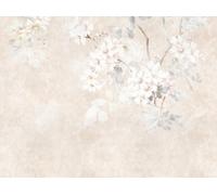 Livingwalls WTD 399191 - Papel pintado fotográfico (3,71 x 2,80 m), diseño de flores en color beige, crema y gris