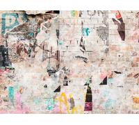 Livingwalls WTD 399271 - Papel Pintado Fotográfico Adhesivo Decorativo de Pared (3,71 x 2,80 m), Diseño Desgastado, Color Beige, Multicolor y Azul
