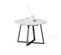 Livinity Mesa de Comedor Firenze, Blanco/Negro, 120 x 120 cm | extensible
