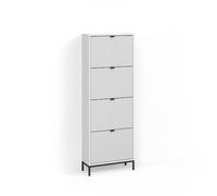 Livinity Zapatera abatible Aterno, Blanco, 60 x 168 cm | con 4 cajones plegables