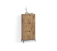 Livinity Zapatera abatible Aterno, Roble vikingo, 60 x 130 cm con 3 cajones plegables