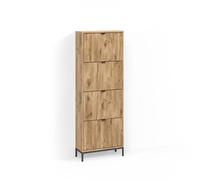 Livinity Zapatera abatible Aterno, Roble vikingo, 60 x 168 cm | con 4 cajones plegables