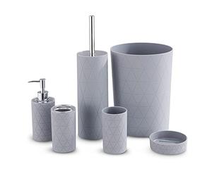 LIVIVO Elegante Juego de Accesorios de baño y Fregadero de 6 Piezas, Kit Organizador de tocador Moderno Que Incluye Vaso, Cepillo de Dientes y Soporte para Cepillo de Inodoro, dispensador de loción,