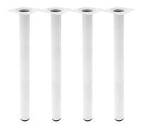 LIYSET Pies Redondos para Mesa y Mueble. Patas en Acero Blancas de 10cm/25cm/40cm70cm ,4-Pack
