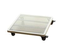 LJHFG63KUYT Decoración de pedestal Palet metálico for bonsái con celosías cuadradas, rueda universal freno y base for maceta Soporte interior(Grande)