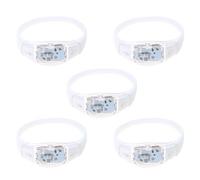 ljhnba 5 pulseras LED controladas por voz intermitentes de silicona con luces para Navidad, Año Nuevo, pulseras iluminadas, One Size, como se describe, como se describe