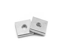 LJISEHG Tuercas cuadradas finas de acero galvanizado, tamaños surtidos, 20 piezas(M4x12x12x2mm)