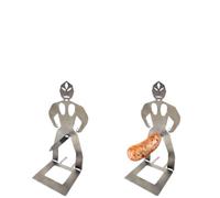 LKJAUOZ 2 Piezas Estantes De Acero Inoxidable Para Salchichas, Divertidos Soporte Perritos Calientes, Stand Multiusos De Acero Inoxidable, Ideal para Camping Picnic al Aire Libre y Cocina