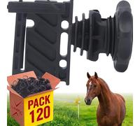 Llampec Aisladores para Pastor Eléctrico N°9N - Pack 120 Unidades - Aislador Roscado para Varilla de 6 a 14 mm - Polipropileno HH Reforzado Resistente a UV - Compatible con Hilo, Cuerda o Cinta