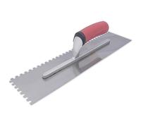 Llana dentada Marshalltown, muesca: SQ-6x6x6 mm con mango blando, de acero, para balancines, tamaño: 279x114 mm