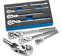 Llave 6 unids/Set Juego de trinquete de Cabeza Flexible 1/4 "3/8" 1/2 "Llave Ajustable de 180 ° con Barra de extensión 72 Dientes