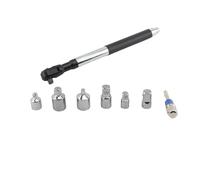 Llave Acodada de Impacto de 1/2 Pulgada, Extensor de Salida de Torsión Fuerte para Espacios Reducidos, Incluye 6 Enchufes y 1 Varilla Adaptadora (#3)