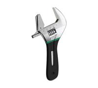 Llave ajustable de acero compuesto de cromo permanente, mango corto con rueda de rodillo suave para teletrabajadores, marcas ranuradas ligeras, llave ajustable