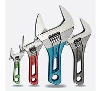 Llave ajustable de gran apertura, mango corto, mini llave de mono, escala láser, llave envuelta en goma, herramientas de baño (118 mm)