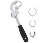 Llave Ajustable Multifuncional de Fontanero para Espacios Reducidos | Aleación de Aluminio, Color Plata, Agarre Antideslizante, para Tuberías y Montajes, con Accesorios