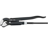 Llave angular para tubos HAZET 2183-2 I con sujeción en 3 puntos I diseño forjado I mordaza en forma de S, acodada 45grados I llave para tubos con un rango de sujeción de 65 mm