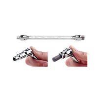 Llave articulada doble TOPTUL 1/4 pulgadas 6 caras con adaptador para 1/4 pulgadas-Nuss