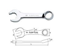 Llave combinada TOPTUL 19 mm corta