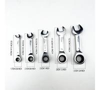 Llave de carraca de mango corto con cabezal ajustable, mini llave de carraca rápida, herramienta de reparación automotriz que ahorra esfuerzo, herramienta de doble propósito. 12 mm