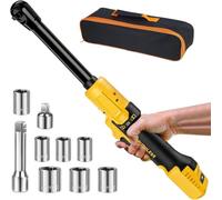 Llave de carraca inalámbrica de 1 cm 108,47 N·m compatible con batería | (Solo herramienta) carraca eléctrico con 5 pares ajustables de 20/45/60/70/80 FT-LBS, alcance extendido de 6.6 pulgadas para
