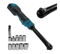 Llave de carraca sin cable 3/8inch compatible con batería Makita 18V, carraca eléctrica 80N.m 320RPM con 8 vasos y adaptador 1/4inch