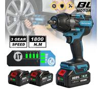 Llave de impacto eléctrica sin escobillas de 1800N.M, destornillador de coche de 1/2 pulgada, taladro inalámbrico, herramienta eléctrica para batería Makita de 18V. No Battery Wrench