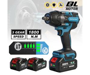 Llave de impacto eléctrica sin escobillas de 1800N.M, taladro inalámbrico de 1/2 pulgada, destornillador, herramienta eléctrica para batería Makita de 18V. No Battery Wrench